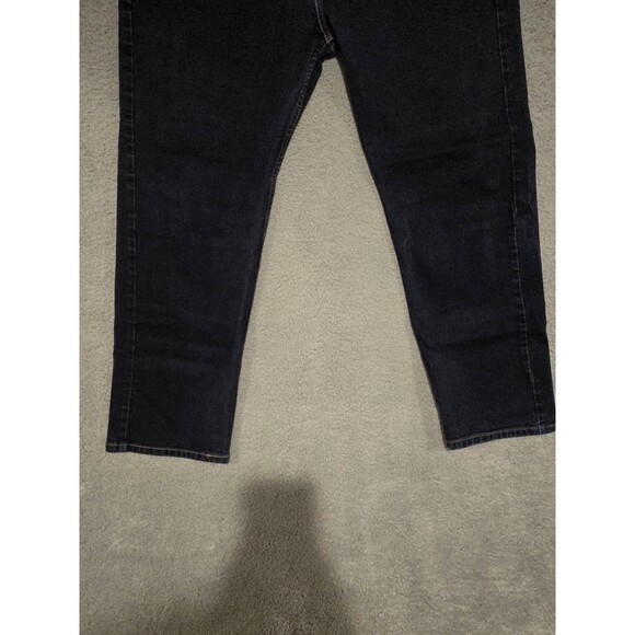 Levis 505 Jeans Mens 40x29 Blue Dark Wash Straight Leg Zip Fly Stretch Denim - Picture 5 of 10